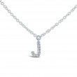 0.03Ct 14K White Gold Diamond Necklace - Initial J