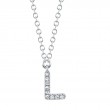 14K White Gold Initial L Pendant