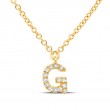 0.05Ct 14K Yellow Gold Diamond Necklace - Initial G