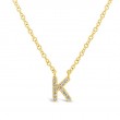 14K Yellow Gold Diamond Initial K Pendant