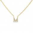 14K yellow gold initial M pendant