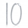 2.17Ct 14K White Gold Diamond Oval Hoop Earring