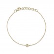 0.06Ct 14K Yellow Gold Diamond Bezel Bracelet