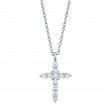 14K White Gold Diamond Cross Pendant