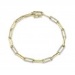 0.74Ct 14K Yellow Gold Diamond Paper Clip Link Bracelet