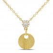 14K Yellow Gold And Pave-Set Diamond Circle Pendant