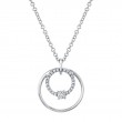14K White Gold Concentric Circle Pendant