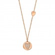 0.08Ct 14K Rose Gold Diamond Pave Heart Disc Necklace
