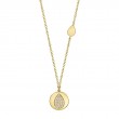 0.07Ct 14K Yellow Gold Diamond Pave Pear Disc Necklace