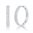 3.40Ct 14K White Gold Diamond Baguette Hoop Earring