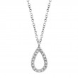 14K White Gold Diamond Pear Necklace .06Ct G/H, Vs-Si