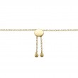 0.24Ct 14K Yellow Gold Diamond Paper Clip Link Bolo Bracelet