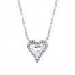 0.08Ct Diamond & 1.10Ct White Topaz Heart Necklace