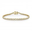 1.90Ct 14K Yellow Gold Diamond Bezel Tennis Bracelet