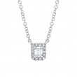 0.05Ct 14K W/G Diamond Baguette Necklace