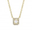 14K Yellow Gold And Diamond Baguette Pendant