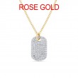A 14K Rose Gold Diamond Dog Tag Pendant