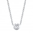A 14K White Gold Necklace Bezel Set