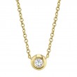 A 14K Yellow Gold Bezel Set Diamond Necklace