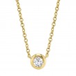 0.20Ct 14K Yellow Gold Diamond Bezel Necklace