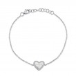 14K White Gold Cable Link Chain Bracelet