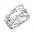 0.41Ct 14K White Gold Diamond Bridge Ring