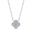 14K White Gold Clover Shaped Pendant