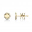 0.10Ct 14K Yellow Gold Diamond Circle Stud Earring