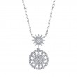 14K White Gold Diamond Starburst Necklace .35Ct G/H, Vs-Si
