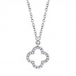 14K White Gold Clover Shaped Pendant
