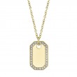 0.40Ct 14K Yellow Gold Diamond Dog Tag Necklace