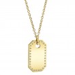 0.40Ct 14K Yellow Gold Diamond Dog Tag Necklace