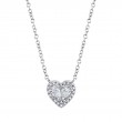 14K White Gold Heart Shaped Pendant