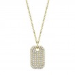15K Yellow Gold Diamond Dog Tag Necklace .90Ct G/H, Vs-Si