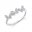 14K White Gold Diamond Triple Butterfly Ring