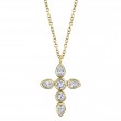 0.42Ct Diamond Pear Cross Necklace