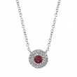 0.10Ct Diamond & 0.14Ct Ruby Necklace