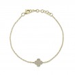 14K Yellow Gold Diamond Pave Clover Bracelet