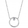 14K White Gold Diamond Circle Necklace