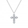 14K White Gold Diamond Cross Necklace 1.10Ct G/H, Vs-Si