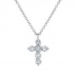 14K White Gold Diamond Cross Necklace .50Ct G/H, Vs-Si