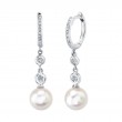 14K White Gold Dangle Style Earring