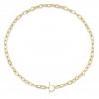 14K Yellow Gold 0.13Ctw Diamond Paperclip Link Necklace