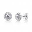 Shy 14Kw Diamond Halo Earrings