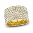 A 14K Yellow Gold Wide Band That Is Pave-Set With Diamonds Weighing 2.13 Carat Total. G/H, Vs-Si