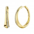 14K Yellow Gold Diamond Hoop Earrings