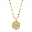Shy Creation Diamond Compass Paperclip Necklace