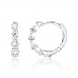 0.92Ct 14K White Gold Diamond Huggie Earring
