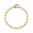 14K Yellow Gold Diamond Paperclip Link Bracelet