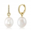 Diamond & Cultured Pearl Earrings